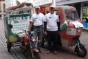 Burnham's Keith Saunders and brother-in-law Peter Clarke travelled more than 3,000 miles on chicken chasers for Children's Hospice South West.