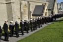 CADETS line-up outside Burnham's St Andrew's Church for a service. Photo: Mike Lang