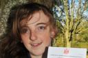 EAST Bridgwater Community School student Natasha Cross with her invitation to the Diana Award event at Lancaster House in London. Photo: Jeff Searle