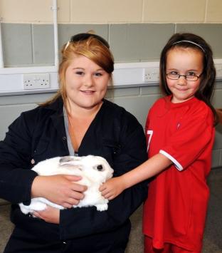 Open weekend at Bridgwater College's Cannington Centre.
Yasmin Powell with Chloe, six.