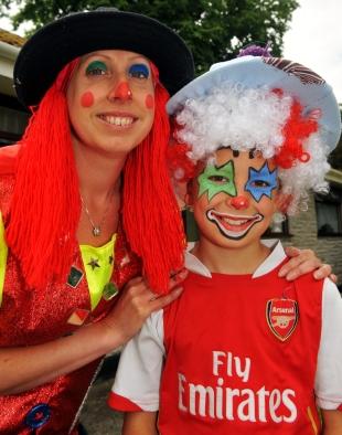 SOPHIE Lang with colourful Arsenal fan Toby Jackson, nine.