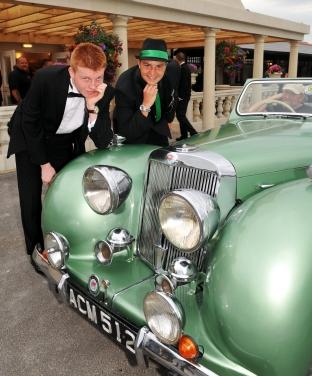 A classic car transported Connor Davies and Chris Logan. 