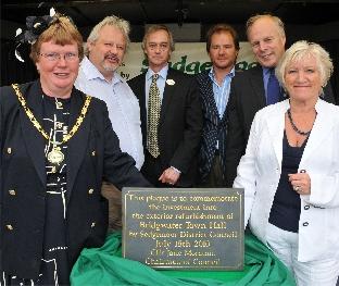 Bridgwater dignitaries, including MP Ian Liddell-Grainger, mark the end of Bridgwater Town Hall's refurbishment. 