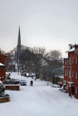 Albert Street and St Mary's Church taken from Westfield Close. Photo: Roger Perren