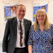 She met with principal Andy Berry and Matt Tudor, director of strategy and partnerships, during a recent visit