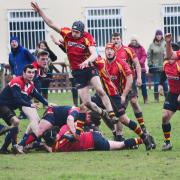 LEAP: Morganians broke clear of Wiveliscombe's resistance for a 71-0 victory. Pic: Steve Richardson
