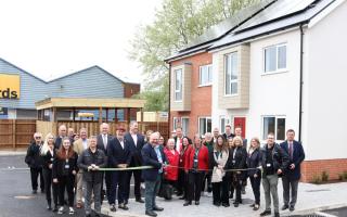 Cllr Bill Revans cut the ribbon to open the new houses in Bridgwater.