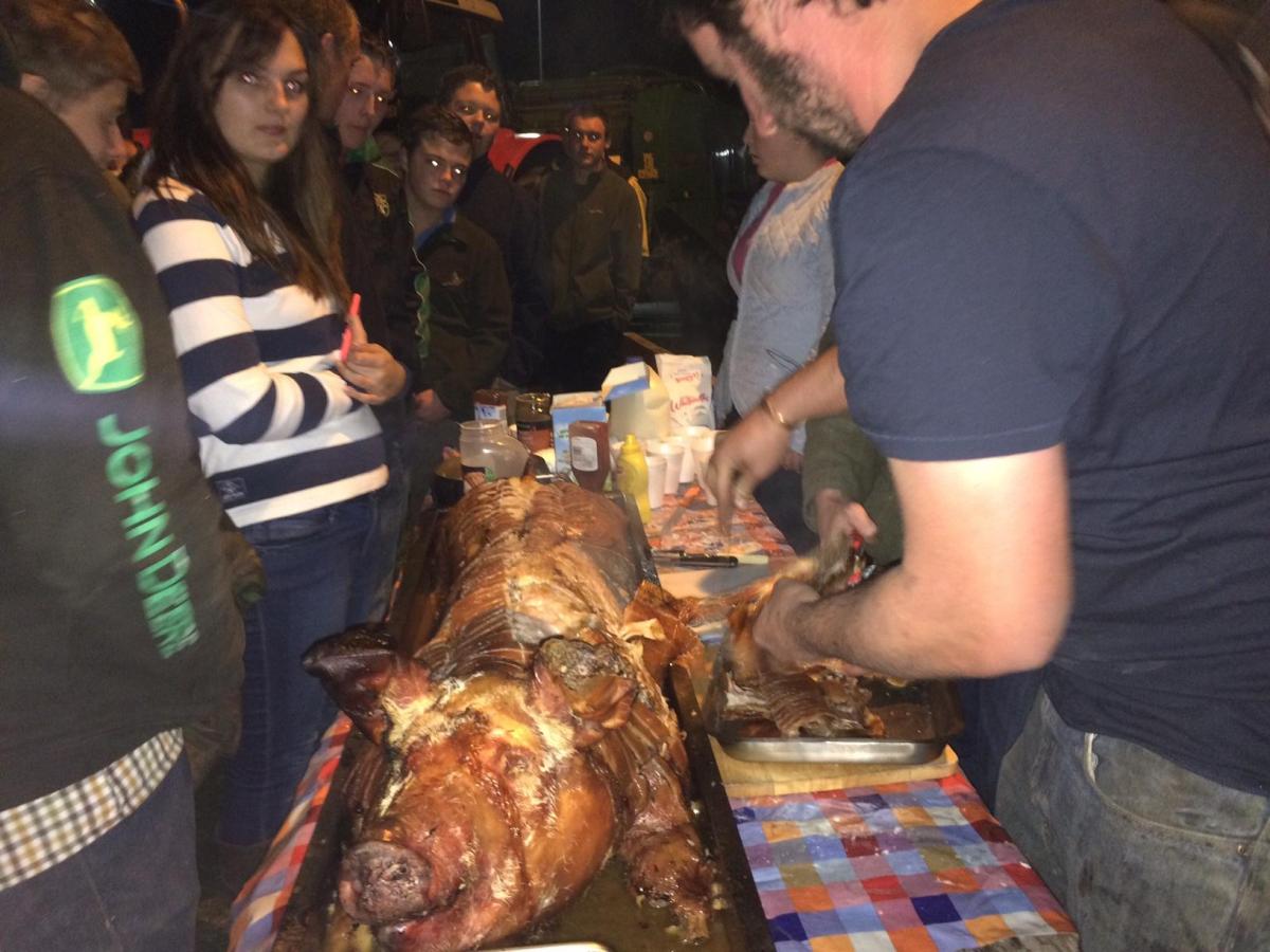 A HOG roast was on hand to keep protesters fuelled.