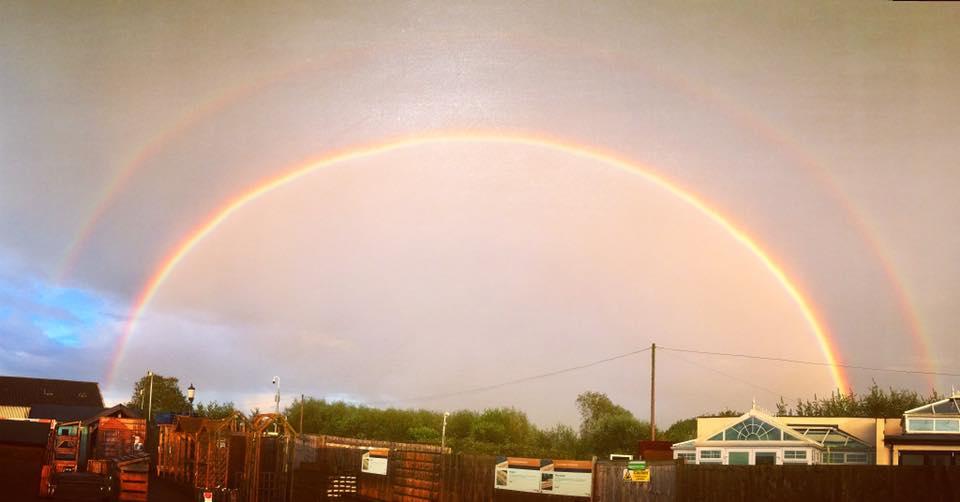 A double rainbow over Brent Knoll, by Steph Boyer. PUBLISHED: September 19, 2017.