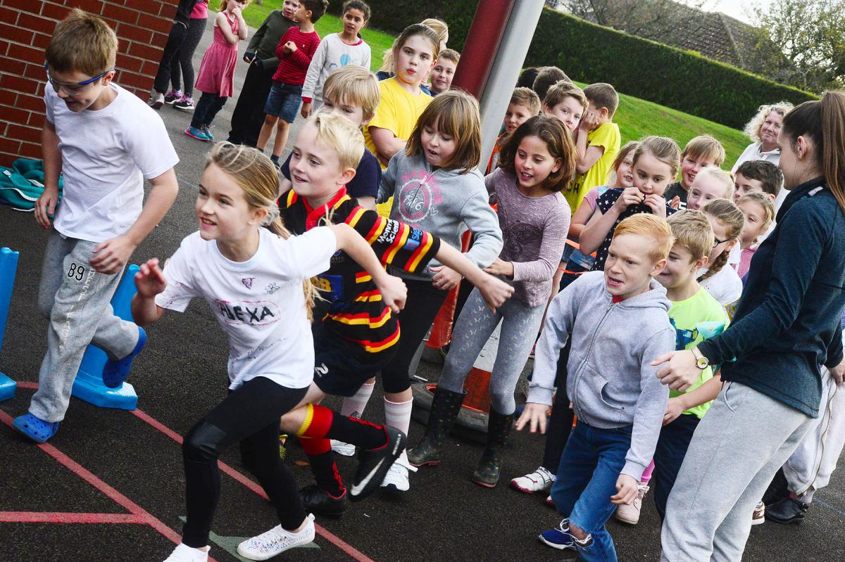 Dozens of pupils raised more than £3,000 with their 'colour run'