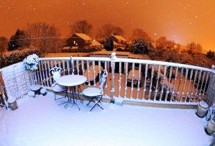 This photo was taken from the snow capped garden of Jeff Searle