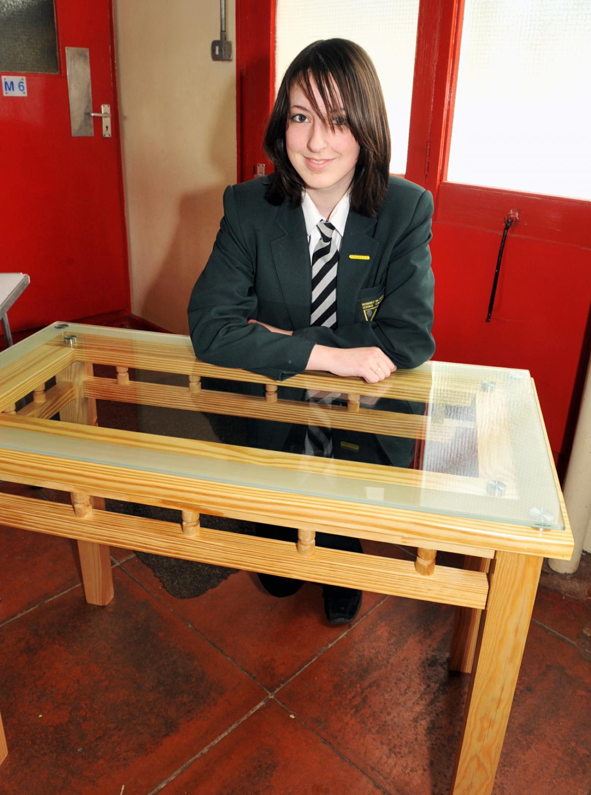 Sophie Emmerson with her coffee table.