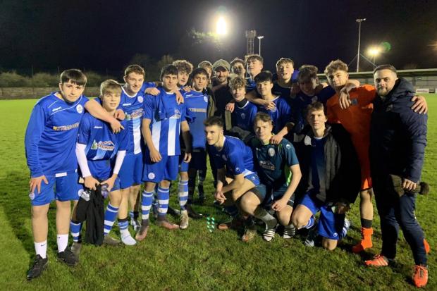 SPECTATOR: David Beckham with Clevedon Town Under-18s. PICTURE: @ClevedonTownFC/Dave Carey