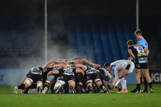 ADAPTATIONS: Scrums - such as this one seen at Sandy Park, Exeter - will not be permitted in the grassroots game for the immediate future (pic: Simon Galloway/PA Wire)