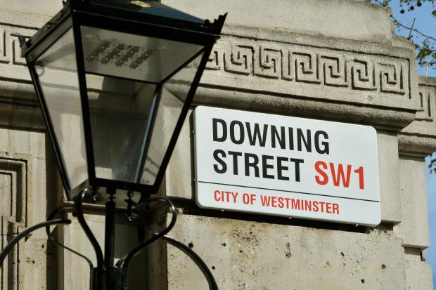 Downing St street sign