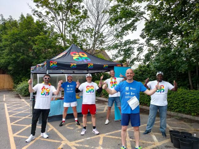 FUNDRAISERS: Peter Batt, Co-op’s Divisional Managing Director for the South of England, joined by colleagues from Co-op’s Bridgwater store