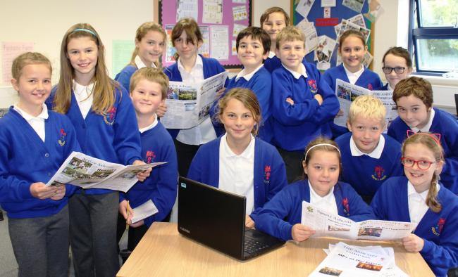 SCOOP: Ashcott Primary School pupils with their award winning newspaper