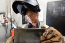 An apprentice at the Centre of Excellence for Welding in Bridgwater, funded by Hinkley Point C