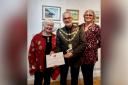 Bridgwater Mayor Cllr Lerry and Mayoress Liz Marsh presented the Artist Choice Award to Anne Farmer.