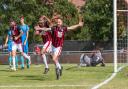 Jack Taylor, pictured after scoring his 100th goal in Bridgwater colours in August 2021. (Image: Debbie Gould)