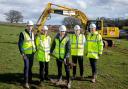Work is officially underway at Centenary Heights in Wembdon. L-R Michael Newman, Mike Smith and Grayham Tucker from Cavanna Homes, and Noel Grant and Richard Stibbs from Martin Grant Homes.