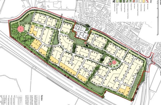 Bridgwater Mercury: Masterplan For 560 Homes On Dunwear Lane In Bridgwater. CREDIT: MHP Chartered Landscape Architects. Free to use for all BBC wire partners.