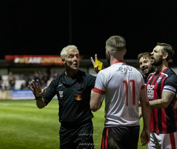 Bridgwater Mercury: The referee was busy (Photo: Debbie Gould)