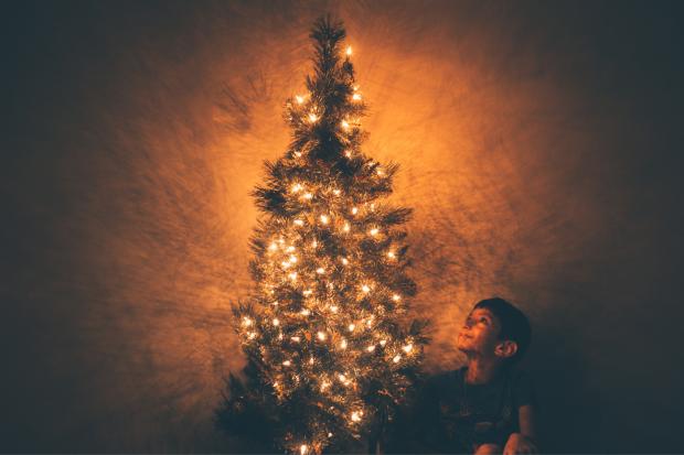 Bridgwater Mercury: A child looking up at a decorated Christmas tree. Credit: Canva