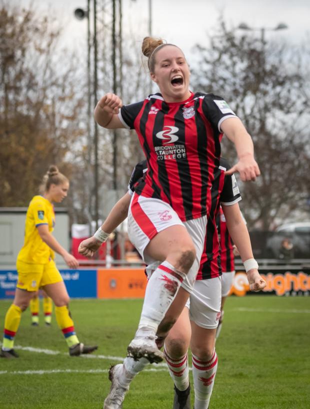 Bridgwater Mercury: GOAL SCORER: Laura Holden celebrates her winning goal