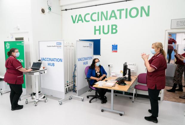 Bridgwater Mercury: The Vaccination Hub at Croydon University Hospital, south London (PA)