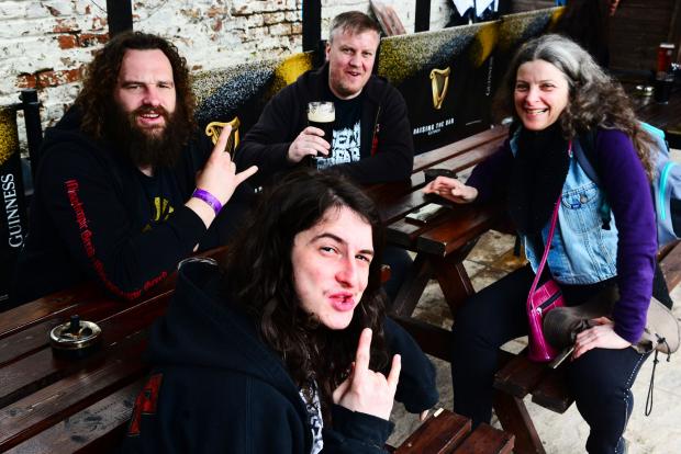 Bridgwater Mercury: Jarod Frankum (front) with Simon Leibbrandt, Andy Yates, and ‘Hev Metal’ (back).