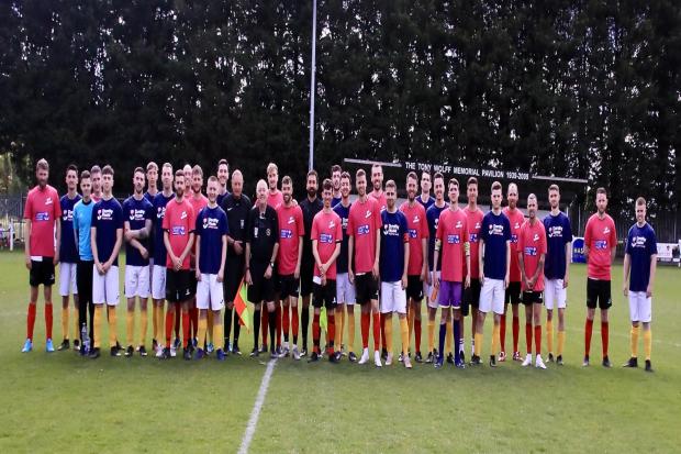 The two teams who turned out for the charity event.