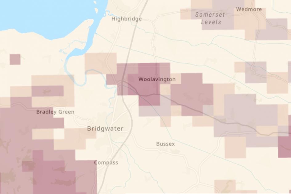 Areas near Bridgwater and Burnham are hotspots for radon gas 