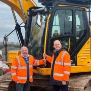 Sir Ashley Fox and Nick Bell at RK Bell Group in Bridgwater.
