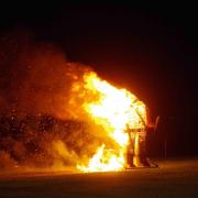 FIRE: the wicker effigy of Guy Fawkes was burnt