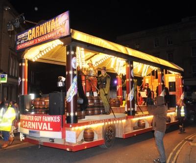 The official Bridgwater Guy Fawkes Carnival cart