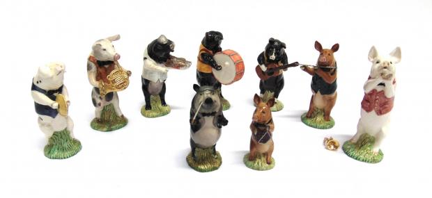 Bridgwater Mercury: UNUSUAL: Delightful Beswick pig orchestra among the items consigned for Greenslade Taylor Hunt’s September antiques sale.