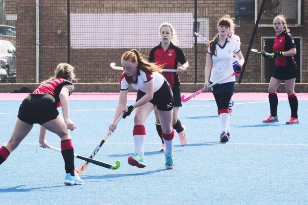 LEAGUE ABANDONED: A clash between women's teams from Bridgwater and Taunton Vale Hockey Clubs (pic: Steve Richardson)